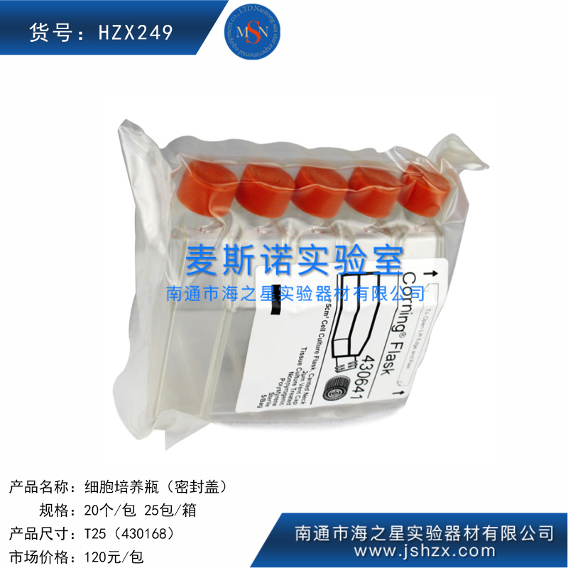 HZX249細(xì)胞培養(yǎng)瓶康寧細(xì)胞培養(yǎng)瓶430168密封蓋T25